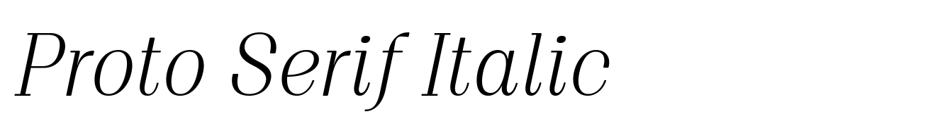 Proto Serif Italic